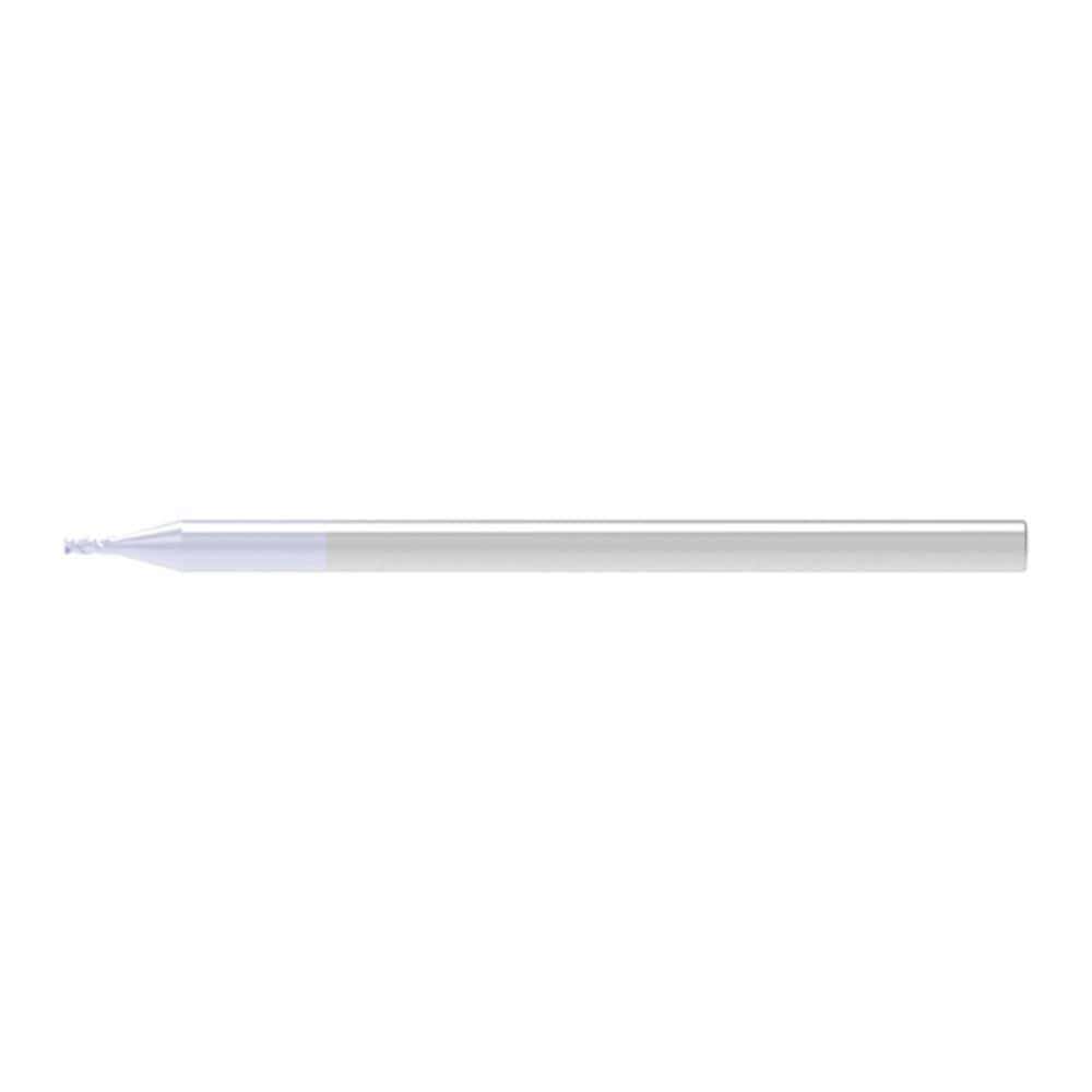 Corner Radius & Corner Chamfer End Mills; Mill Diameter (mm): 0.20 ; Number Of Flutes: 2 ; Length of Cut (mm): 0.2000 ; Single Or Double End: Single ; End Mill Material: Solid Carbide ; Chipbreaker: No