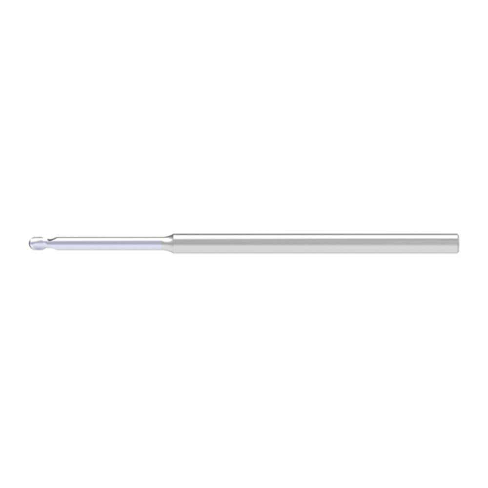 Ball End Mills; Mill Diameter (Decimal Inch): 0.0400 ; Mill Diameter (mm): 1.00 ; Number Of Flutes: 2 ; End Mill Material: Solid Carbide ; Length of Cut (mm): 1.0000 ; Shank Diameter (mm): 3.0000