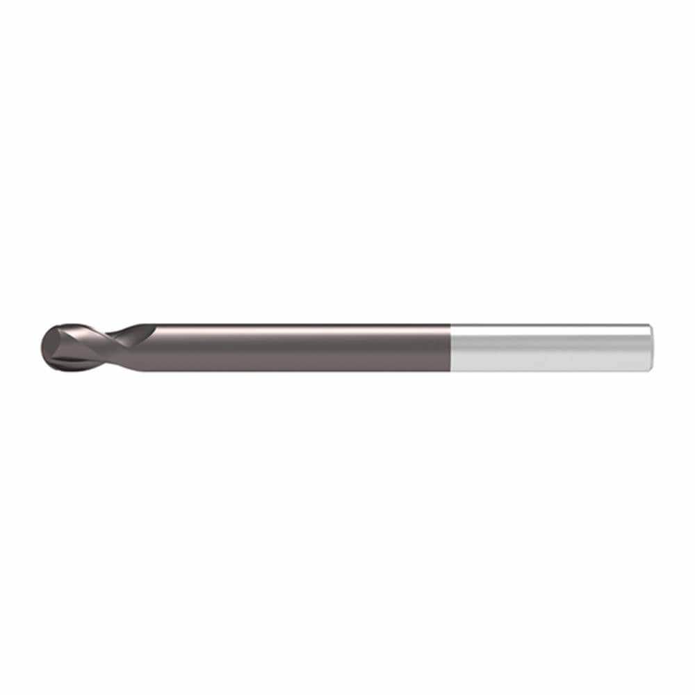 Ball End Mills; Mill Diameter (Decimal Inch): 0.1200 ; Mill Diameter (mm): 3.00 ; Number Of Flutes: 2 ; End Mill Material: Solid Carbide ; Length of Cut (mm): 5.0000 ; Shank Diameter (mm): 4.0000