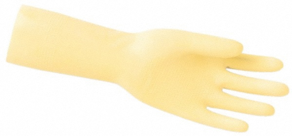 Chemical Resistant Gloves: Large, 18 mil Thick, Latex, Unsupported