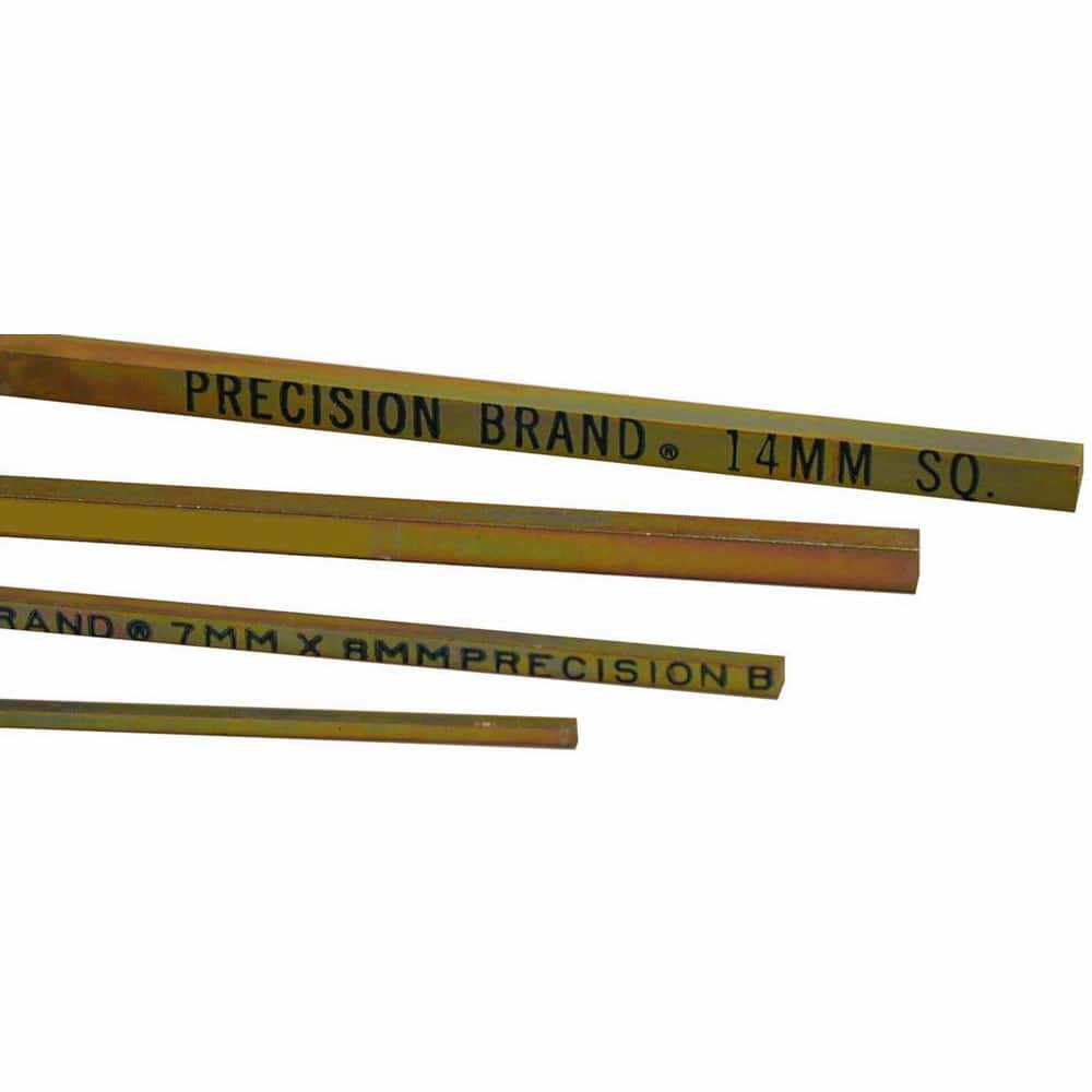 Key Stock; Key Stock Type: Key Stock ; Material: Low-Carbon Steel ; Finish: Gold Dichromate ; Length (Inch): 12 ; Hardness: Rockwell B80-90 ; Height (mm): 18.0000