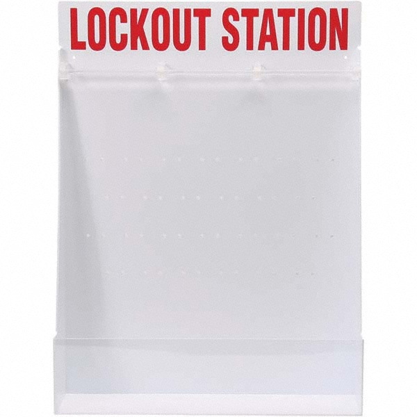 Lockout Device & Tag Station: Empty, 18 Max Locks, Plastic & Polystyrene Station