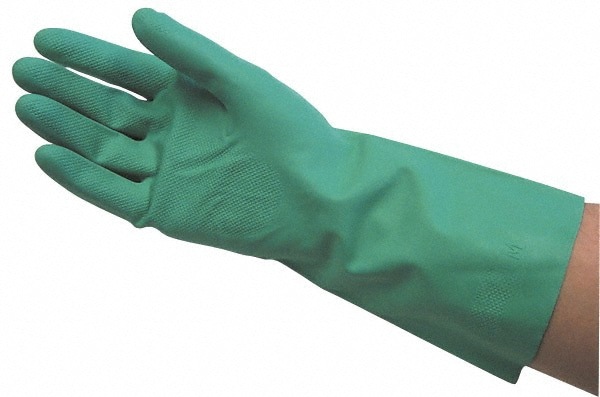 Chemical Resistant Gloves: Size 2X-Large, 16.0 Thick, Nitrile, Unsupported