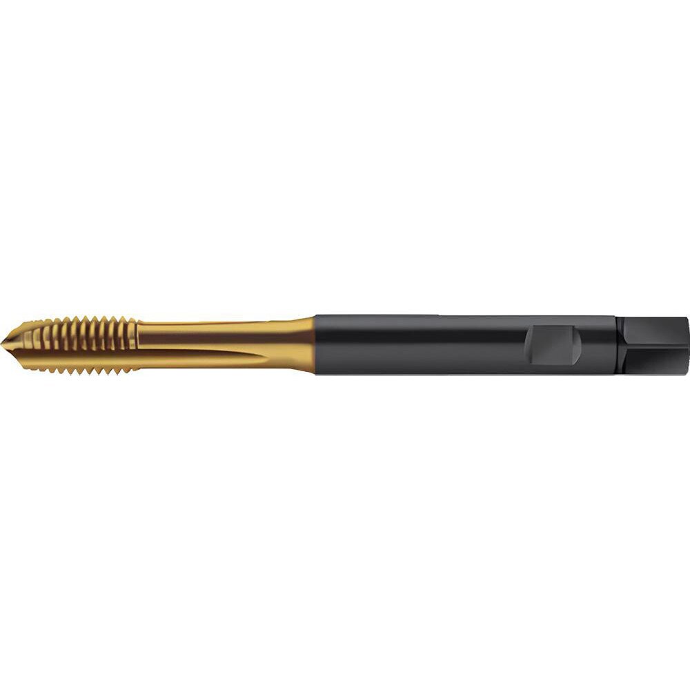 Spiral Point Tap: M4x0.7 Metric, 3 Flutes, Plug Chamfer, 6H Class of Fit, High-Speed Steel-E, TiN Coated