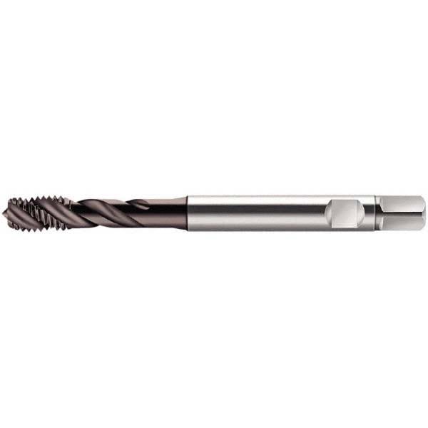Spiral Flute Tap: M2.5x0.45 Metric, 3 Flutes, Modified Bottoming, 6HX Class of Fit, Cobalt, Hardlube Coated