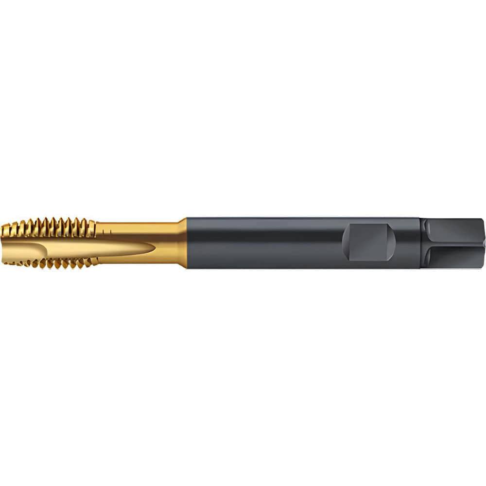 Spiral Point Tap: M16x2 Metric, 4 Flutes, Plug Chamfer, 6H Class of Fit, High-Speed Steel-E, TiN Coated