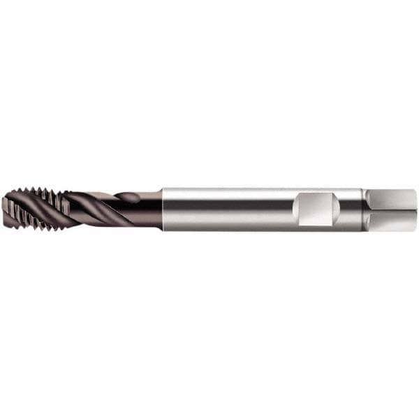 Spiral Flute Tap: M14x2.00 Metric, 3 Flutes, Modified Bottoming, 6HX Class of Fit, Cobalt, Hardlube Coated