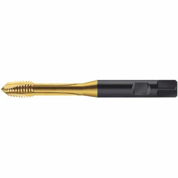 Spiral Point Tap: M14 x 1.5, Metric Fine, 3 Flutes, Plug, 6HX, Cobalt, TiN Finish