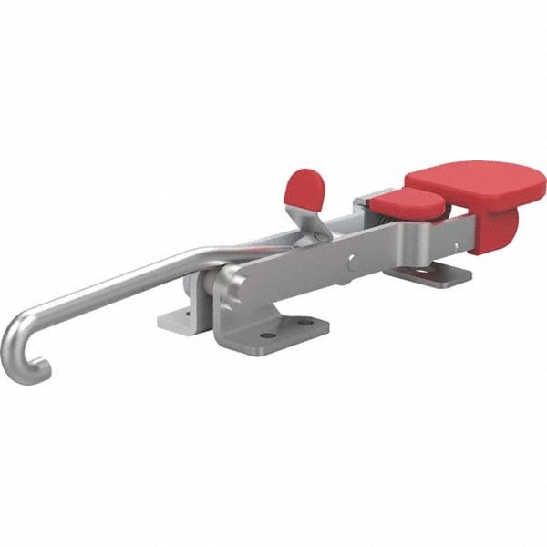 Manual Hold-Down Toggle Clamp: Vertical, 696.91 lb Capacity, Solid Bar, Flanged Base