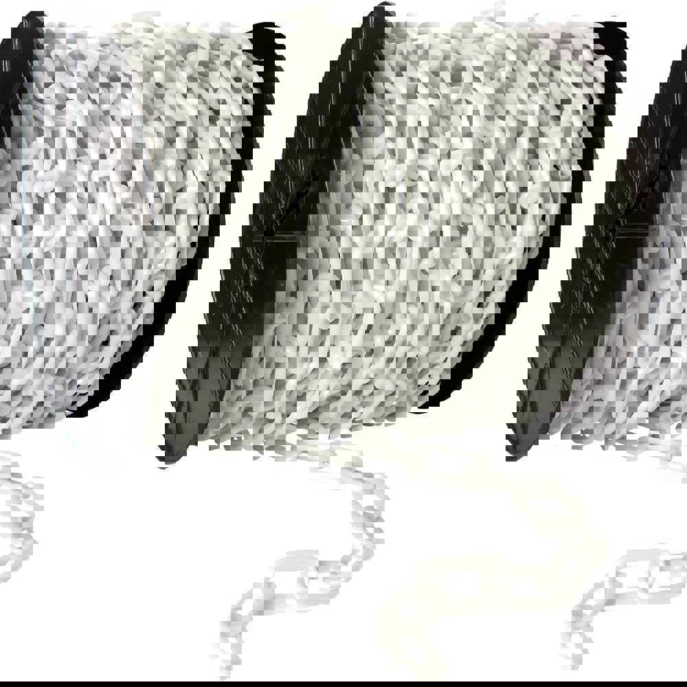 Barrier Rope & Chain; Type: Safety Chain ; Snap End Material: Plastic; Polyethylene ; Hook Fitting Material: Plastic ; Color: White ; Link Type: Straight Link ; Rope/ Chain Material: Plastic; Polyethylene