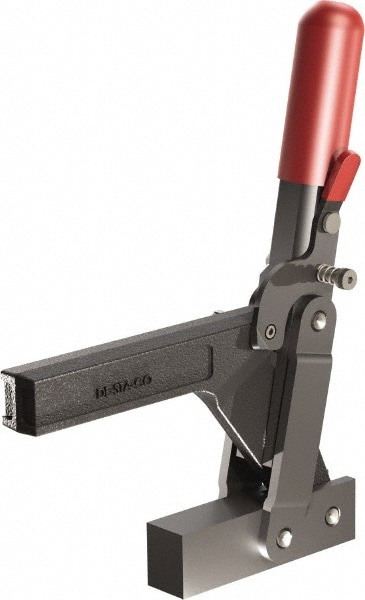 Manual Hold-Down Toggle Clamp: Vertical, 1,146.53 lb Capacity, Solid Bar, Solid Base