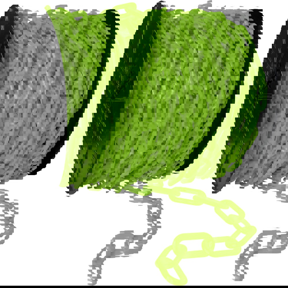 Barrier Rope & Chain; Type: Safety Chain ; Snap End Material: Plastic; Polyethylene ; Hook Fitting Material: Plastic ; Color: Safety Green ; Link Type: Straight Link ; Rope/ Chain Material: Plastic; Polyethylene