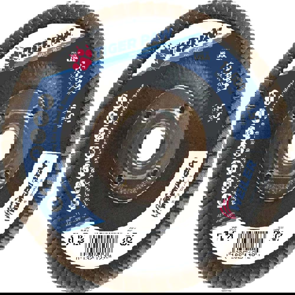 Flap Disc: 5/8-11 Hole, 36 Grit, Zirconia Alumina, Type 29