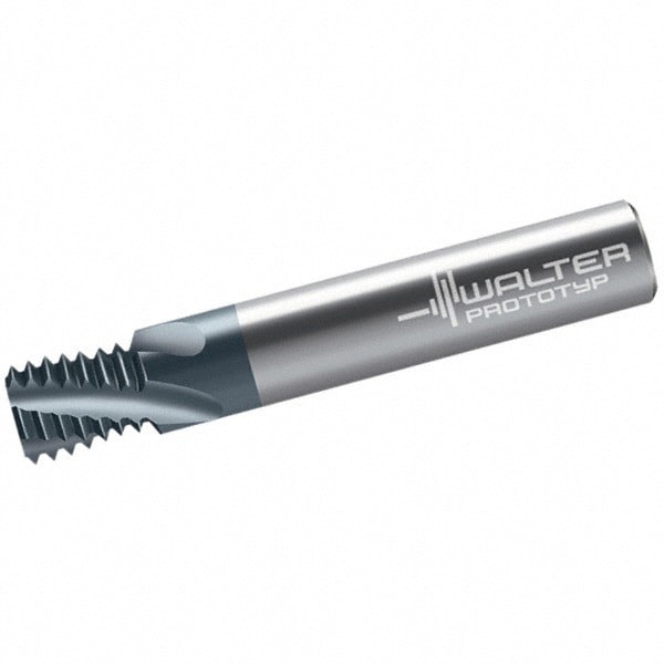 Helical Flute Thread Mill: 7/16-20, Internal, 4 Flute, Solid Carbide