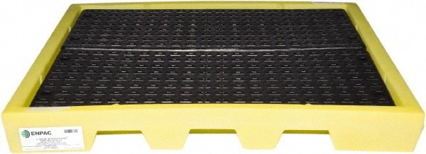 Spill Pallet: 4 Drum, 40 gal, 6,000 lb, Polyethylene