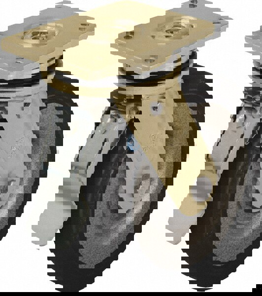 Swivel Top Plate Caster: Solid Rubber, 10