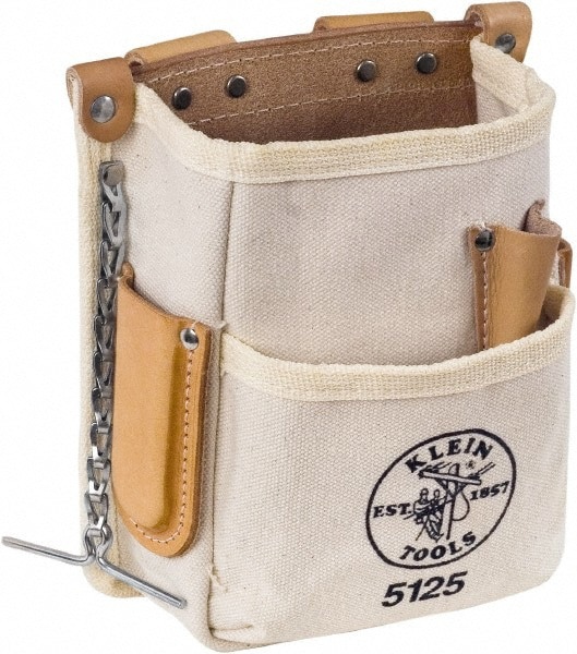 Tool Pouch: 5 Pockets, Canvas, Tan