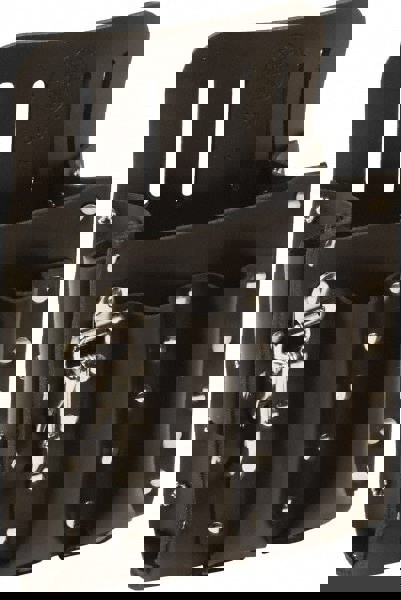 Tool Pouch: 5 Pockets, Leather, Black