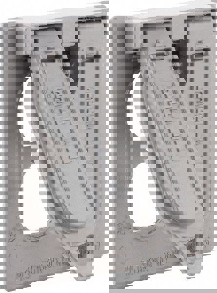 2 Outlet, Powder Coat Finish, Rectangle Weather Resistant Box Cover