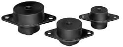 Plate-Type Vibration Mounts; Axial Load Capacity: 2600 (Pounds); Radial Load Capacity: 1800.000 (Pounds); Support Mounting Hole Diameter: 0.656 (Decimal Inch); Height above Support: 1.500 (Decimal Inch); Top Pad Diameter: 4.50 (Decimal Inch)