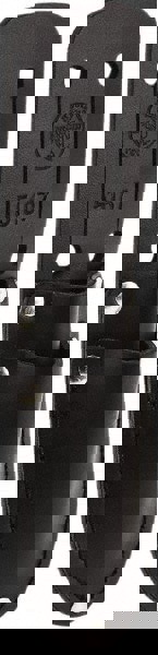 Tool Pouch: 2 Pockets, Leather, Black