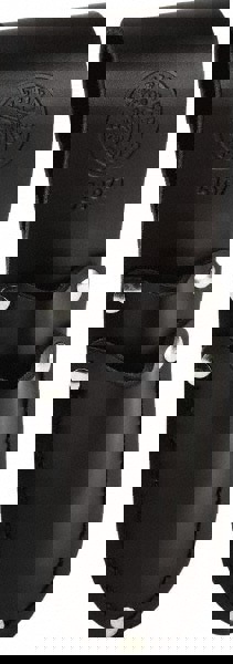 Tool Pouch: 2 Pockets, Leather, Black