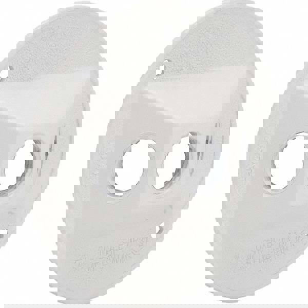 Weatherproof Box Covers; Electrical Box Shape: Round; Number Of Outlets: 3; Resistance Features: Non-Corrosive; Housing Material: Aluminum; Finish: Powder Coat Finish; Overall Length: 1.0940 in; Recommended Environment: Wet Location; Housing Color: White;