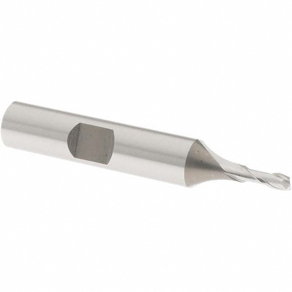 Square End Mill: 1/8'' Dia, 3/8'' LOC, 3/8'' Shank Dia, 2-5/16'' OAL, 2 Flutes, Cobalt