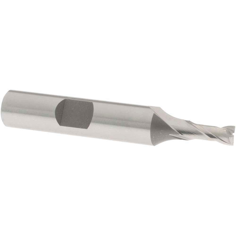 Square End Mill: 3/16'' Dia, 7/16'' LOC, 3/8'' Shank Dia, 2-5/16'' OAL, 2 Flutes, Cobalt