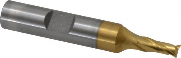 Square End Mill: 3/16'' Dia, 7/16'' LOC, 3/8'' Shank Dia, 2-5/16'' OAL, 2 Flutes, Cobalt