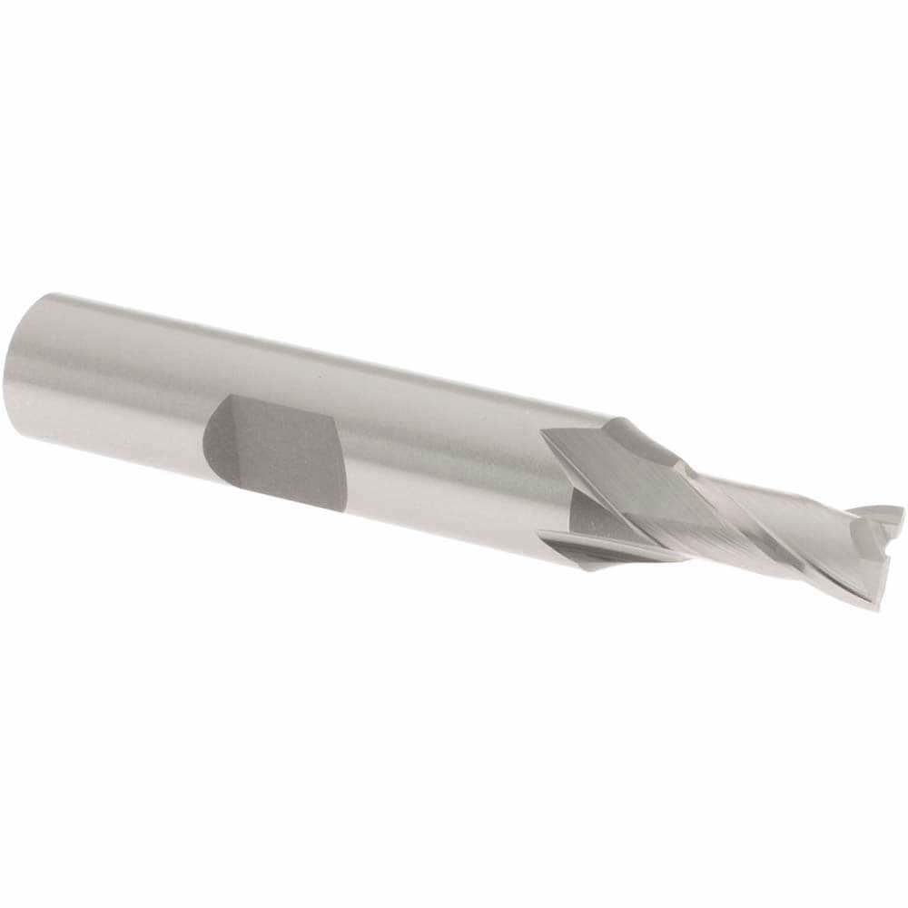 Square End Mill: 1/4'' Dia, 1/2'' LOC, 3/8'' Shank Dia, 2-5/16'' OAL, 2 Flutes, Cobalt