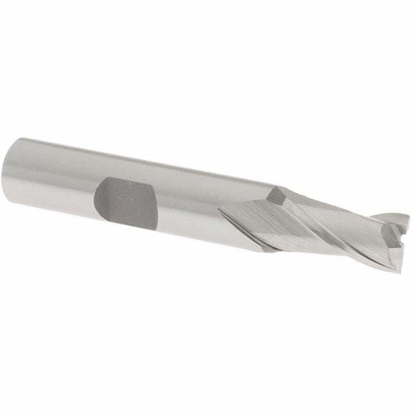 Square End Mill: 5/16'' Dia, 9/16'' LOC, 3/8'' Shank Dia, 2-5/16'' OAL, 2 Flutes, Cobalt