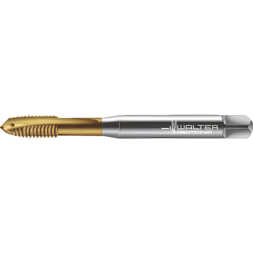 Spiral Point Tap: M10x1.5 Metric, 3 Flutes, Plug Chamfer, 6H Class of Fit, High-Speed Steel-E-PM, TiN Coated