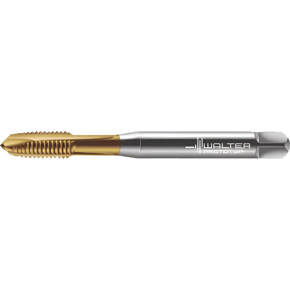 Spiral Point Tap: M6x1 Metric, 3 Flutes, Plug Chamfer, 6H Class of Fit, High-Speed Steel-E-PM, TiN Coated