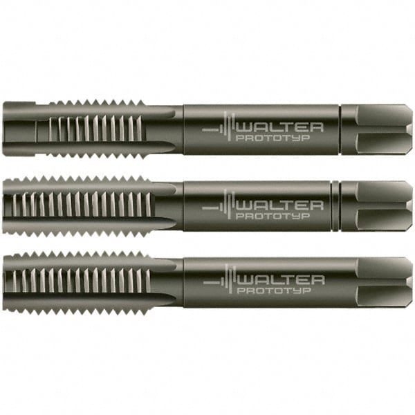 Tap Set: M5 Metric, 3 Flute, Modified Bottoming & Plug, Cobalt, Nitride & Oxide Finish