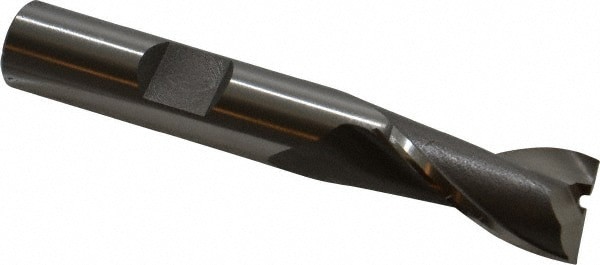 Square End Mill: 7/16'' Dia, 13/16'' LOC, 3/8'' Shank Dia, 2-1/2'' OAL, 2 Flutes, Cobalt