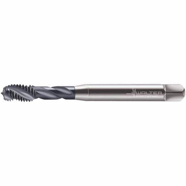 Spiral Flute Tap: M4x0.70 Metric, 3 Flutes, Modified Bottoming, 6H Class of Fit, Cobalt, TICN Coated