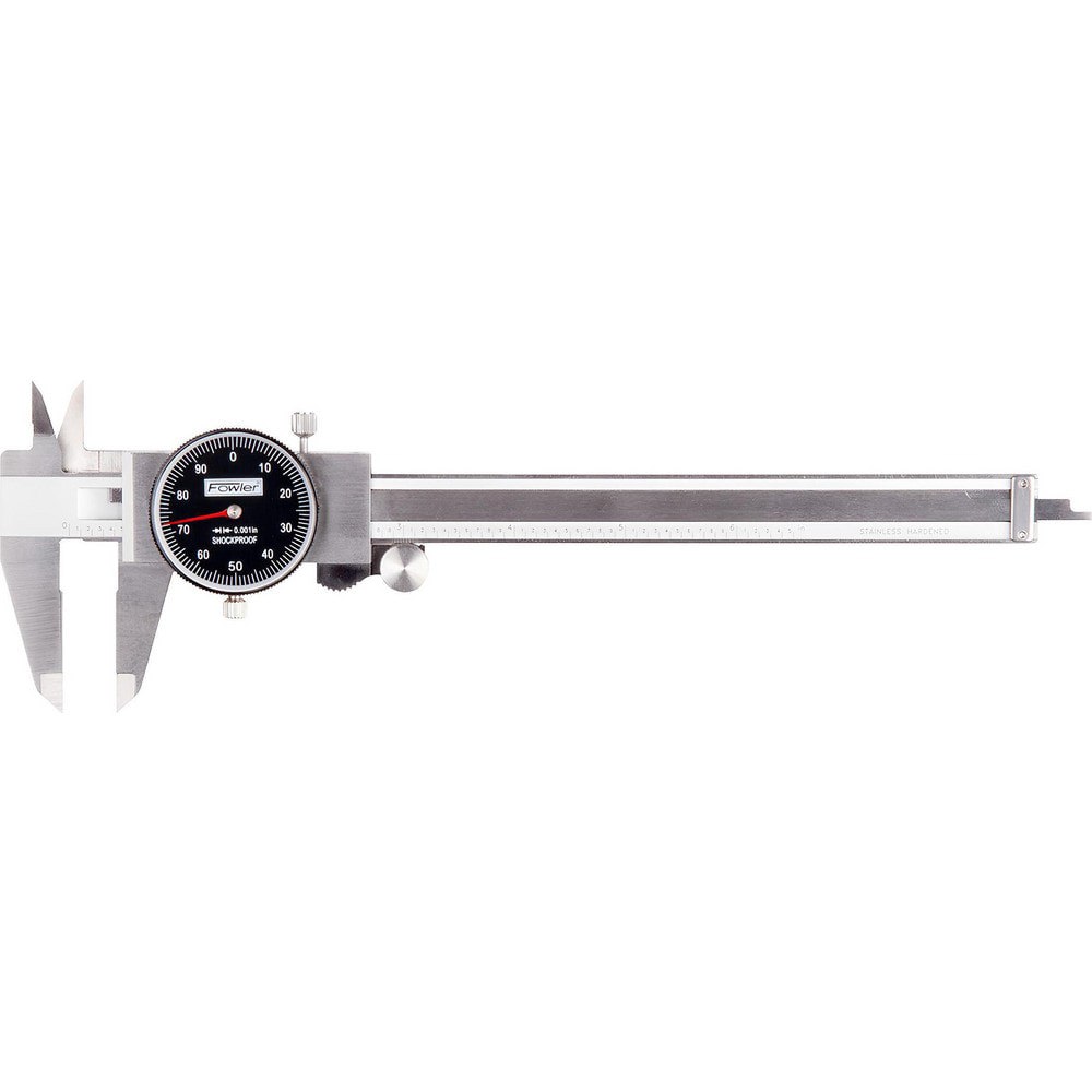 Dial Calipers; Accuracy (Decimal Inch): +/-.001 ; Minimum Measurement (Decimal Inch): 0.0000 ; Maximum Measurement (Decimal Inch): 6.0000 ; Caliper Material: Stainless Steel ; Jaw Adjustment Type: Thumb Wheel ; Jaw Style: Outside