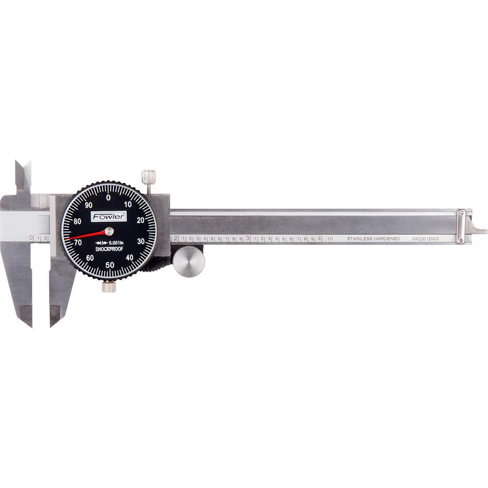Dial Calipers; Accuracy (Decimal Inch): +/-.001 ; Minimum Measurement (Decimal Inch): 0.0000 ; Maximum Measurement (Decimal Inch): 4.0000 ; Caliper Material: Stainless Steel ; Jaw Adjustment Type: Thumb Wheel ; Jaw Style: Outside