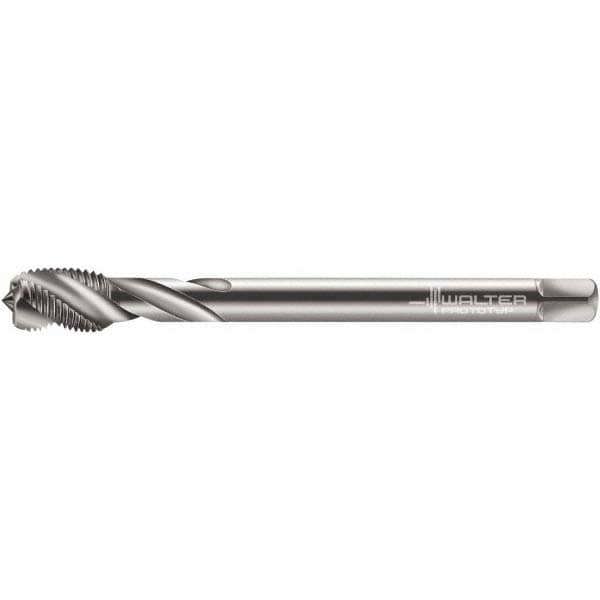 Spiral Flute Tap: M30x1.50 Metric Fine, 5 Flutes, Modified Bottoming, 6H Class of Fit, Cobalt, Bright/Uncoated