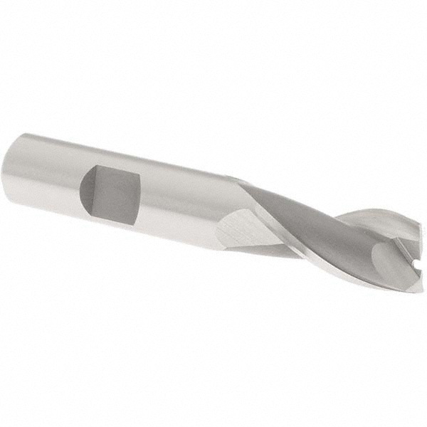 Square End Mill: 1/2'' Dia, 1'' LOC, 1/2'' Shank Dia, 3'' OAL, 2 Flutes, Cobalt