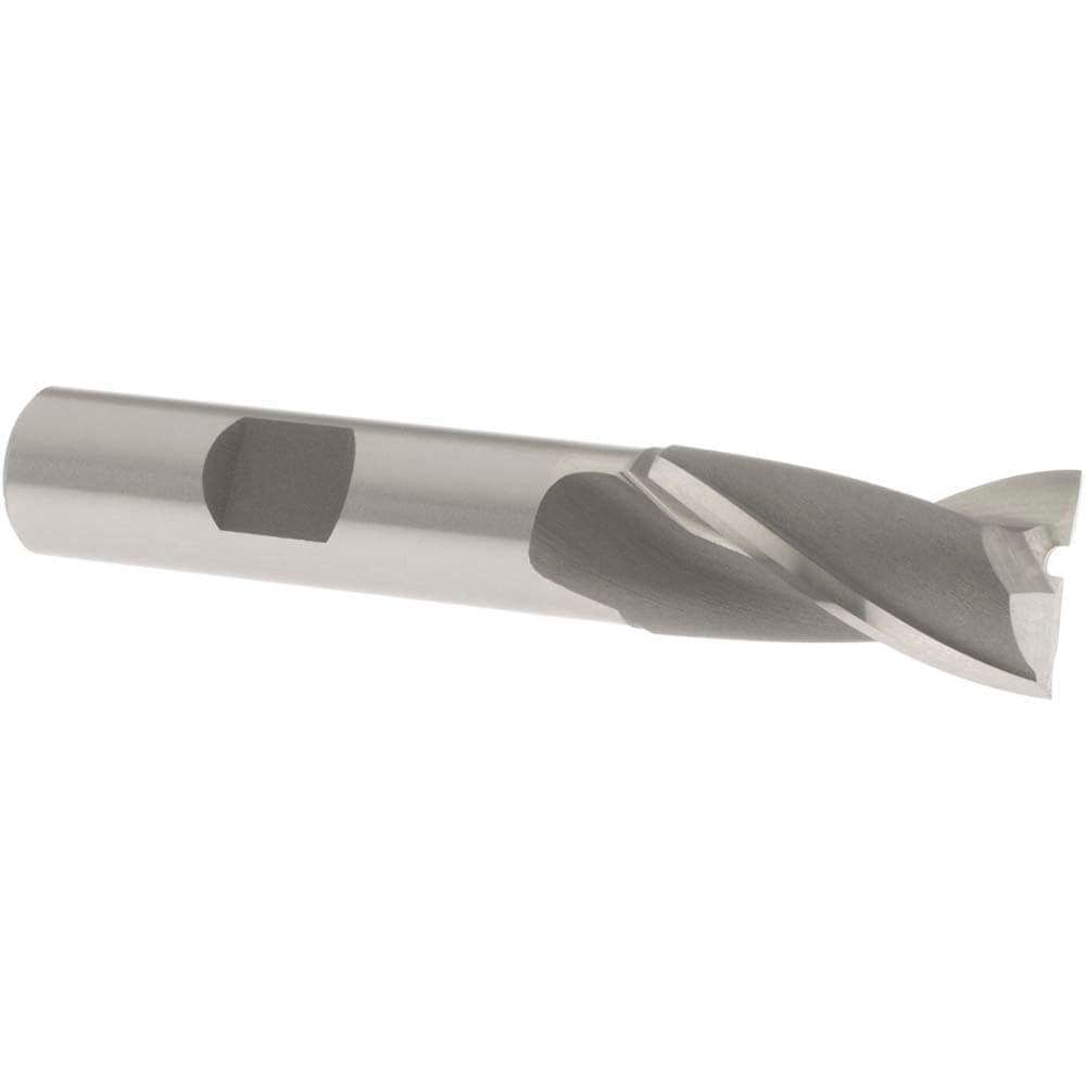 Square End Mill: 5/8'' Dia, 1-1/8'' LOC, 1/2'' Shank Dia, 3-1/8'' OAL, 2 Flutes, Cobalt