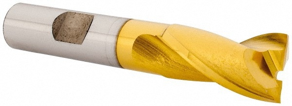 Square End Mill: 5/8'' Dia, 1-1/8'' LOC, 1/2'' Shank Dia, 3-1/8'' OAL, 2 Flutes, Cobalt