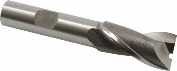 Square End Mill: 11/16'' Dia, 1-5/16'' LOC, 1/2'' Shank Dia, 3-5/16'' OAL, 2 Flutes, Cobalt