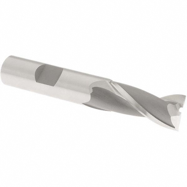 Square End Mill: 17/32'' Dia, 1-1/8'' LOC, 1/2'' Shank Dia, 3-1/8'' OAL, 2 Flutes, Cobalt