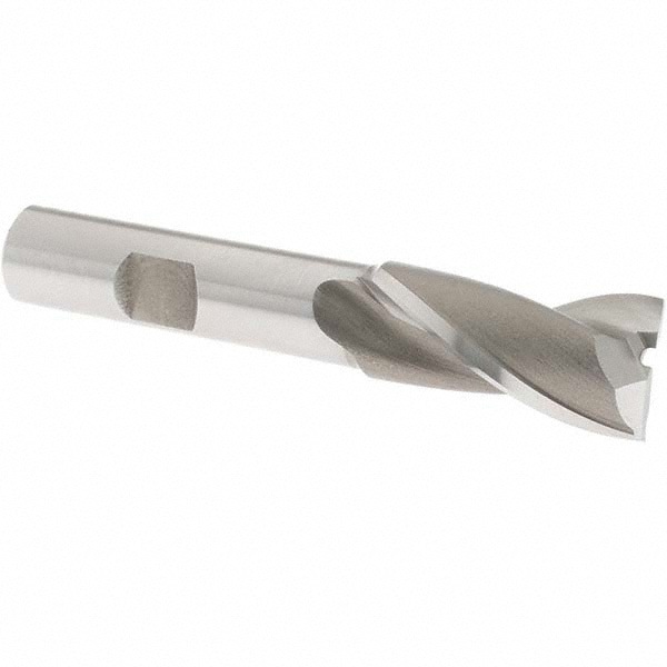 Square End Mill: 21/32'' Dia, 1-5/16'' LOC, 1/2'' Shank Dia, 3-5/16'' OAL, 2 Flutes, Cobalt