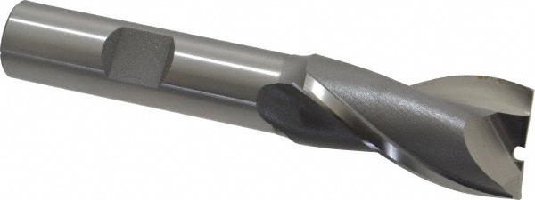 Square End Mill: 23/32'' Dia, 1-5/16'' LOC, 1/2'' Shank Dia, 3-5/16'' OAL, 2 Flutes, Cobalt