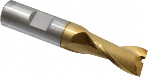 Square End Mill: 5/8'' Dia, 1-5/16'' LOC, 5/8'' Shank Dia, 3-7/16'' OAL, 2 Flutes, Cobalt