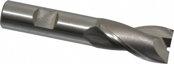 Square End Mill: 25/32'' Dia, 1-1/2'' LOC, 5/8'' Shank Dia, 3-5/8'' OAL, 2 Flutes, Cobalt