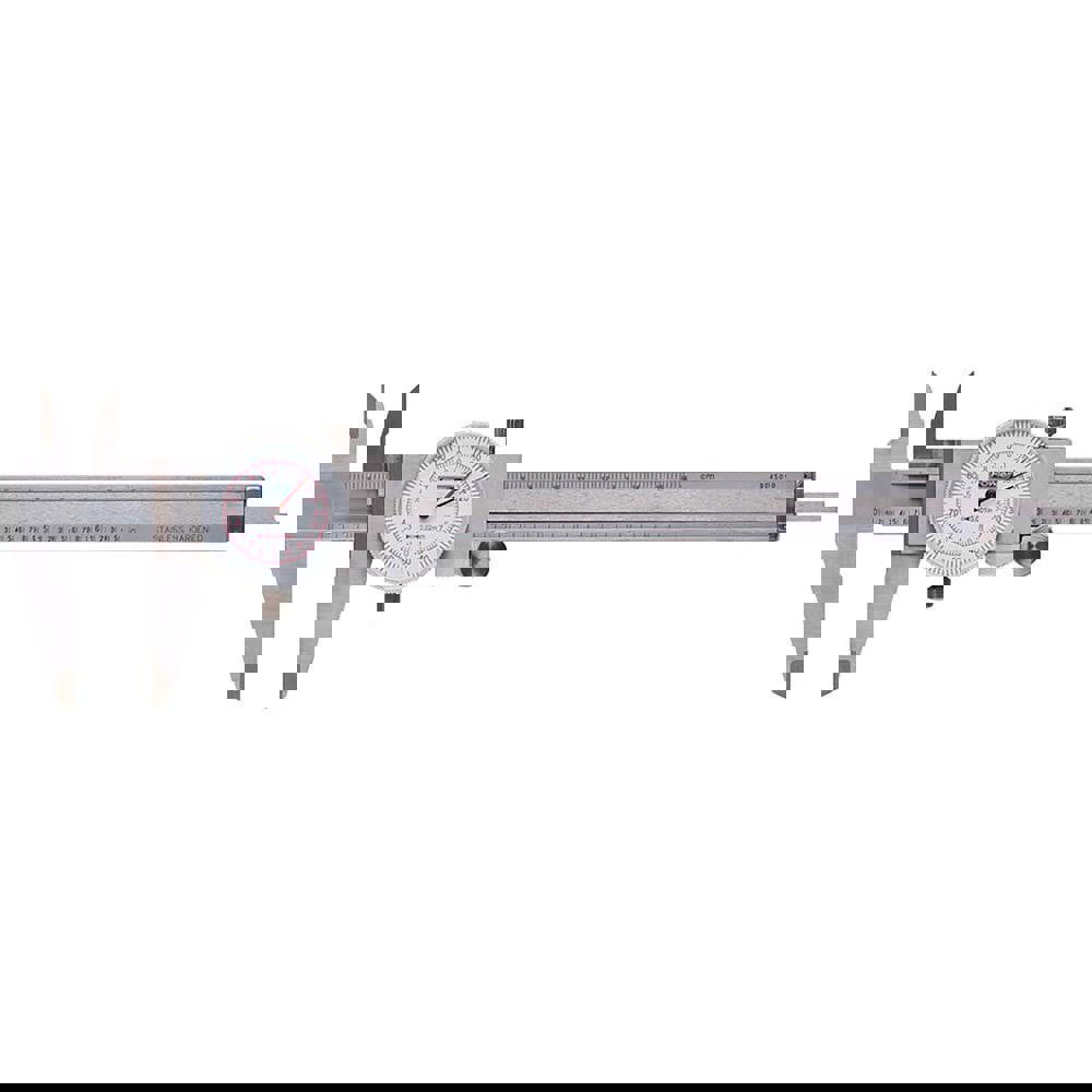 Dial Caliper: 6'' Range, 0.001'' Graduation, 0.1'' per Revolution